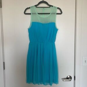 Everly Aqua and Blue Pleated Sundress - Size M